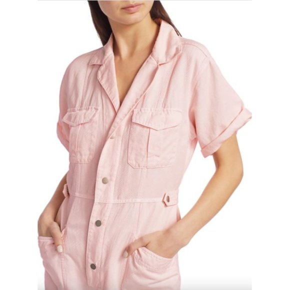 A.L.C. Petra Morganite Short Sleeve Jumpsuit Pink - Picture 6 of 13
